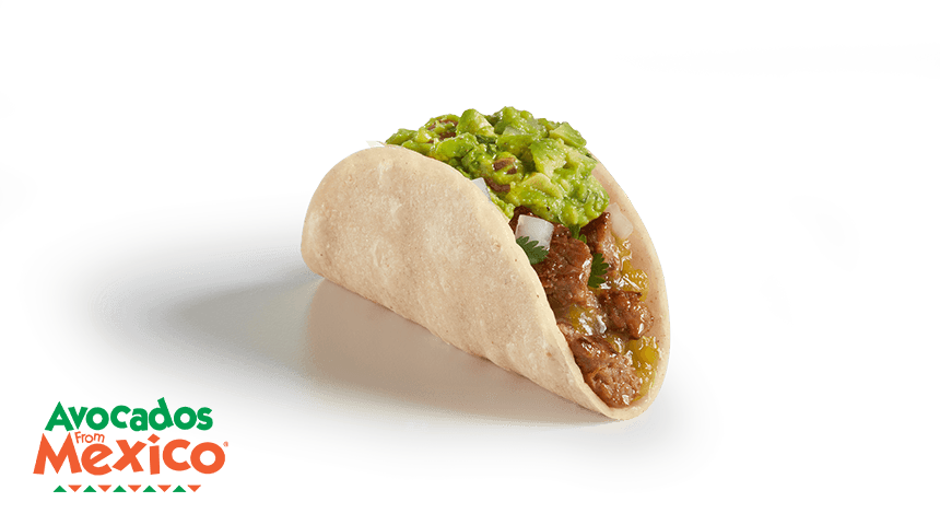 Carne Asada Steak Street Guac'd Up Taco